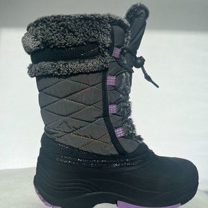 Winter Snow Boots, Kamik Star, Faux Fur Waterproof Insulated Tall Black Purple 1